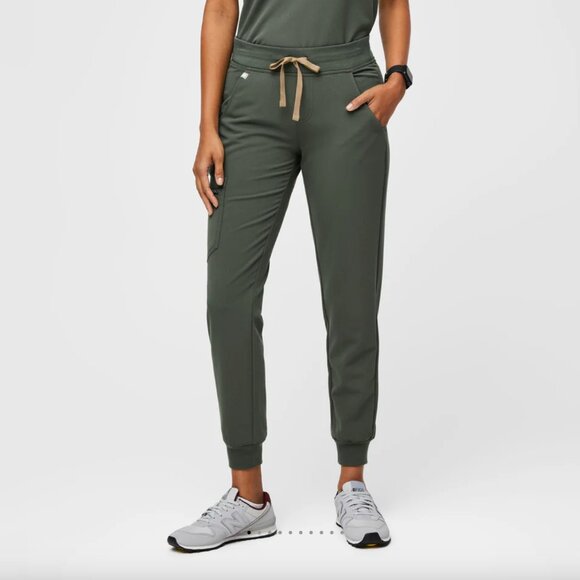Figs Moss Green Zamora Jogger Scrub Pants - Picture 1 of 12